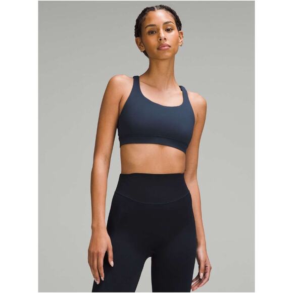 Lululemon Energy Bra Womens 8 Navy Crossback Workout Yoga Activewear Sporty - Picture 2 of 7